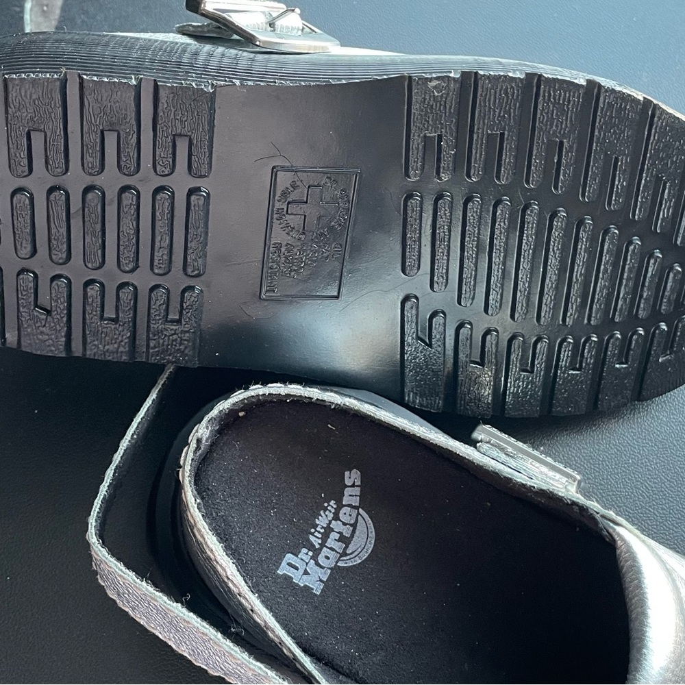 Dr. Martens Metallic Silver Platform Shoes - Picture 3 of 4